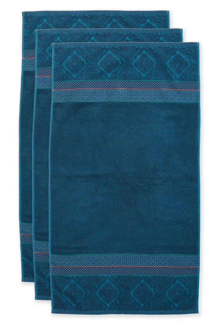 Pip Studio Badhanddoek Set/3 Soft Zellige Donker 55X100 Cm Blauw Outlet