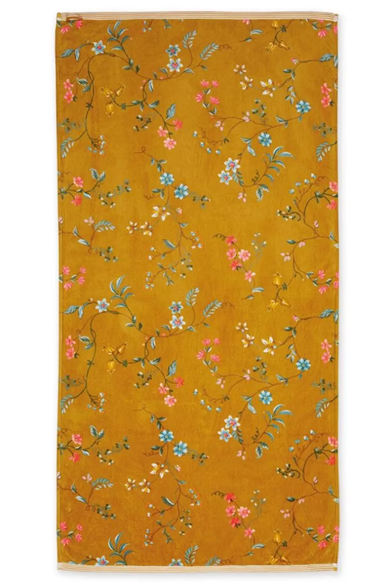 Pip Studio Grote Handdoek Les Fleurs 70X140 Cm Geel Clearance