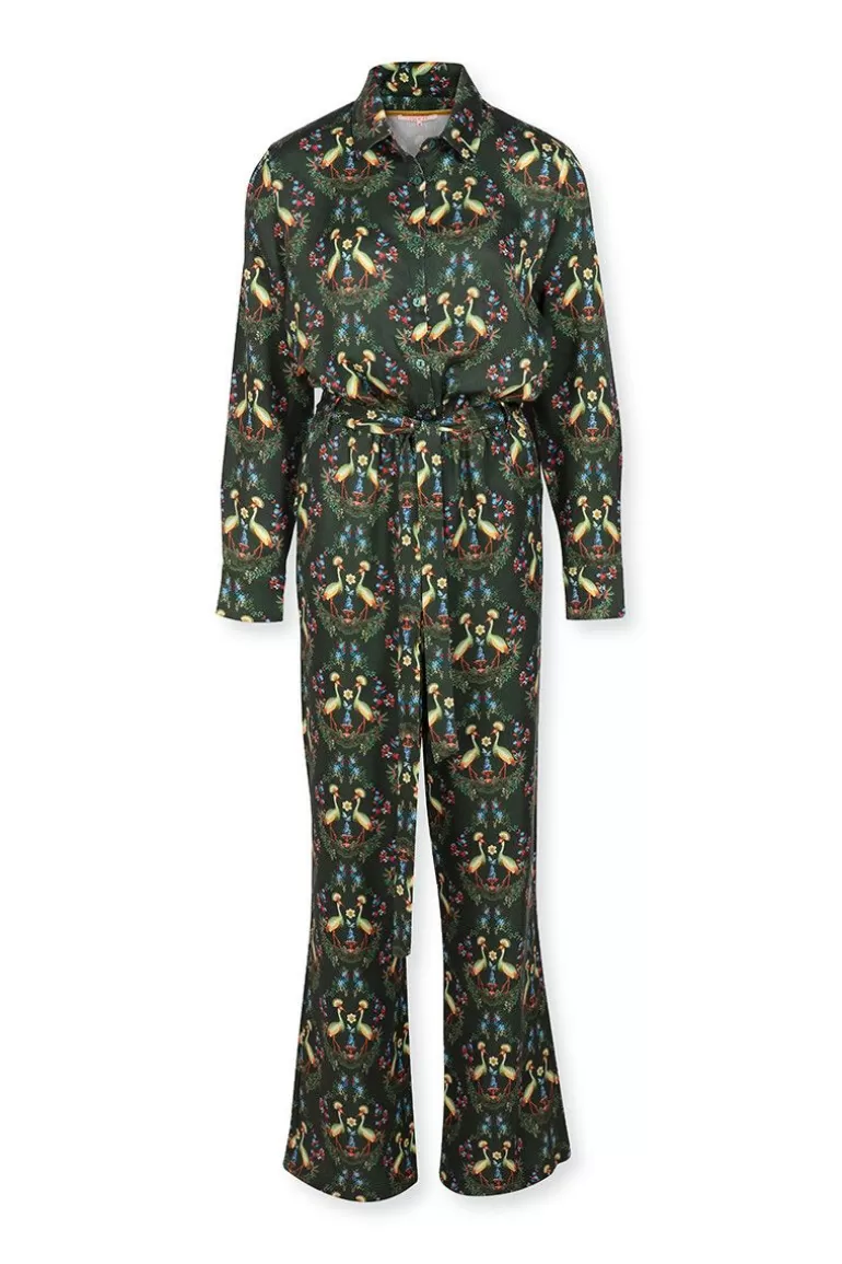 Pip Studio Jumpsuit Flirting Birds Groen Clearance