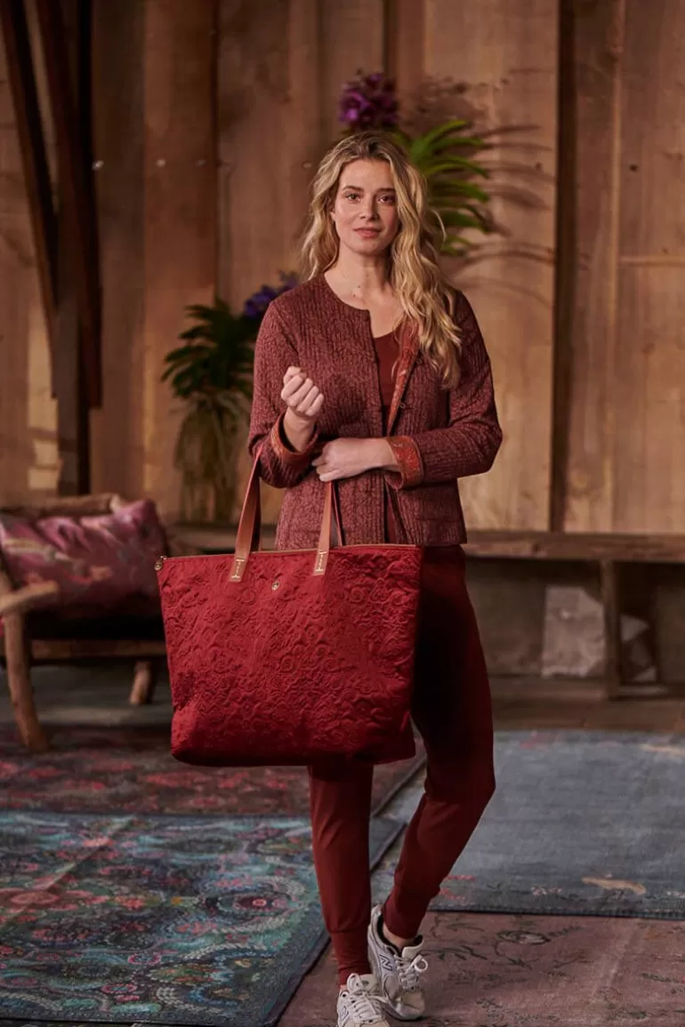 Pip Studio Tote Bag Velvet Quiltey Days Rood Best